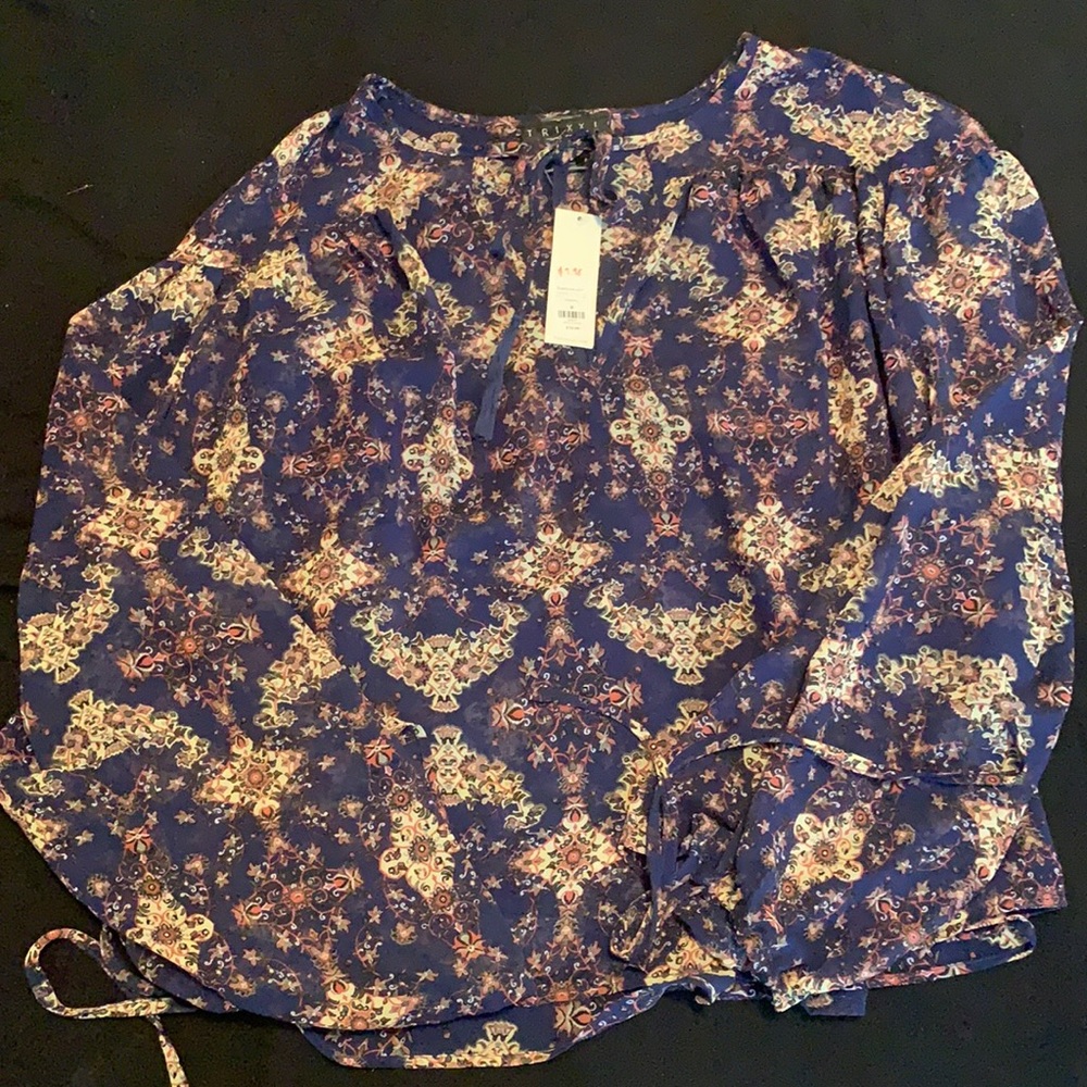 Never worn. Paisley blue shirt. With tags